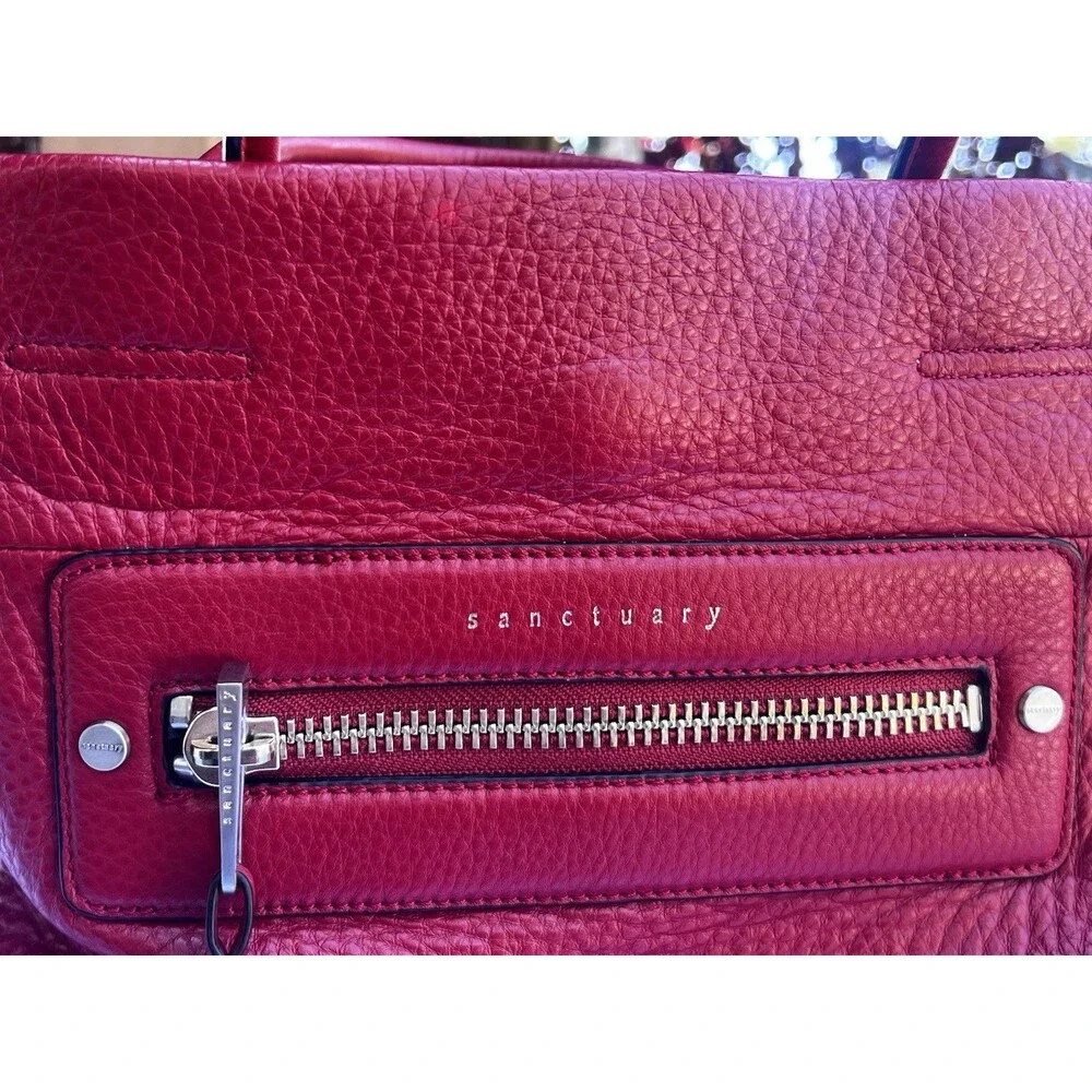 Sanctuary Hero Tote Red Pebbled Leather Satchel Shoulder Bag Nordstrom